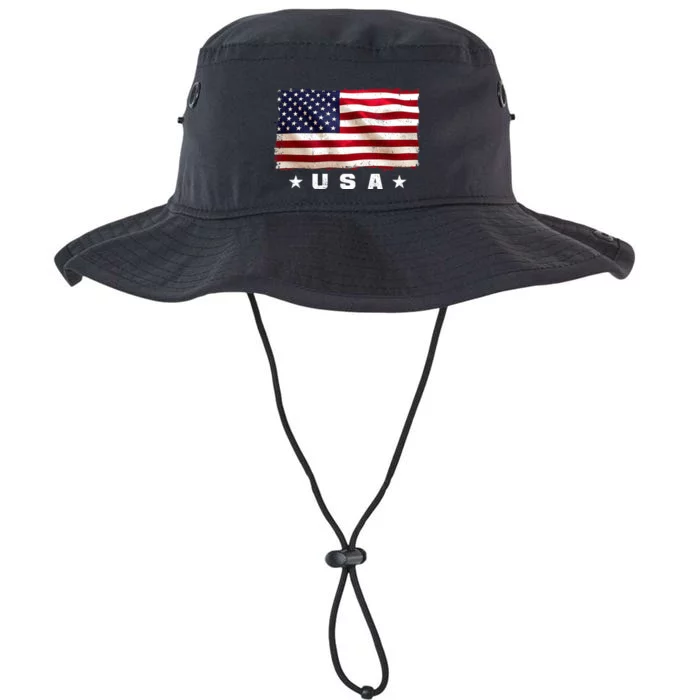 Vintage Worn USA Flag Legacy Cool Fit Booney Bucket Hat