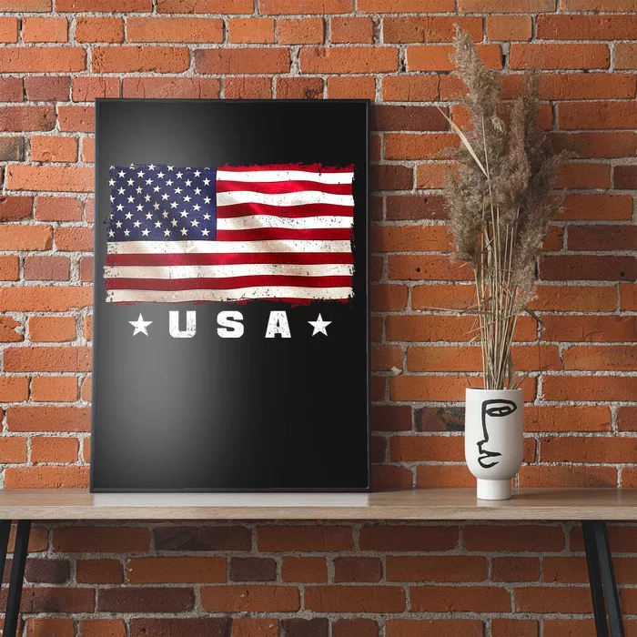 Vintage Worn USA Flag Poster