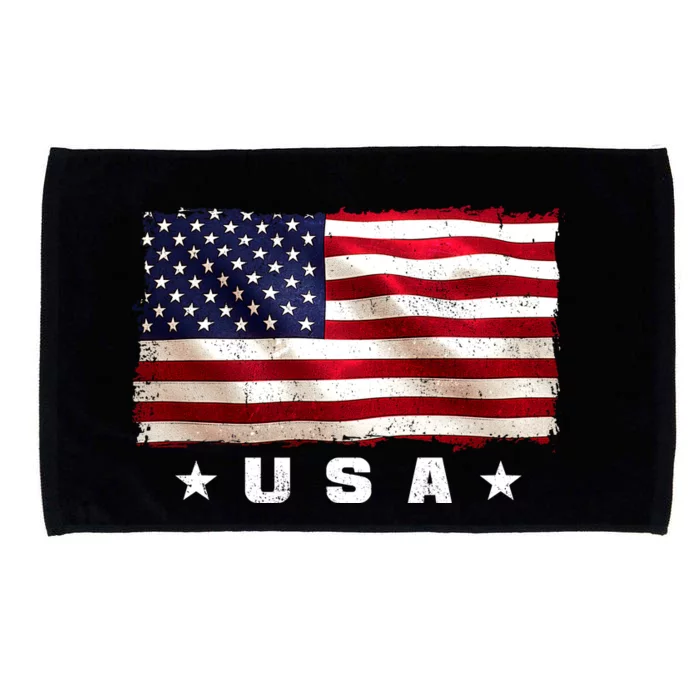 Vintage Worn USA Flag Microfiber Hand Towel