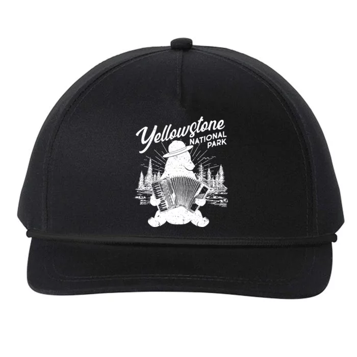 Vintage Yellowstone National Park Ranger Bear Snapback Five-Panel Rope Hat