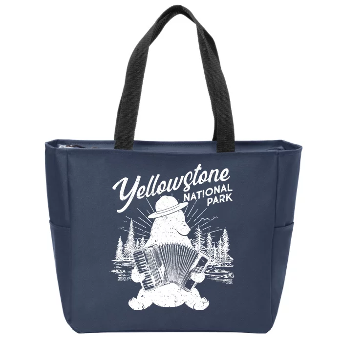 Vintage Yellowstone National Park Ranger Bear Zip Tote Bag