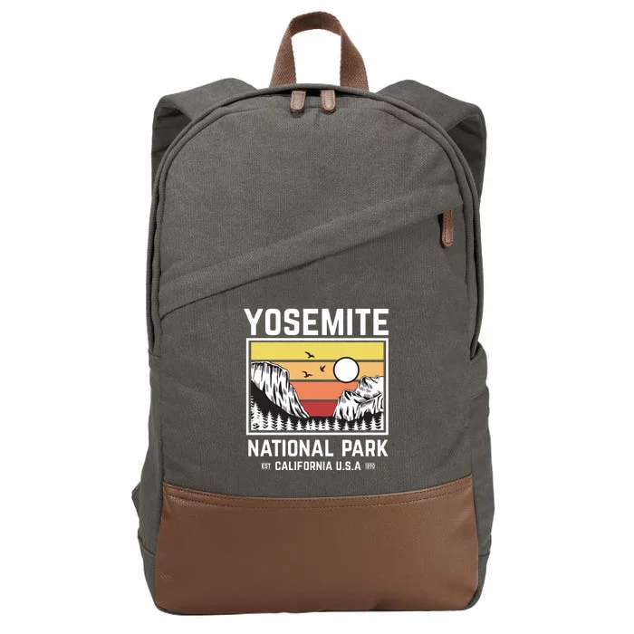 Vintage Yosemite National Park Cotton Canvas Backpack