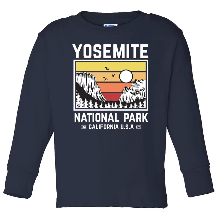 Vintage Yosemite National Park Toddler Long Sleeve Shirt