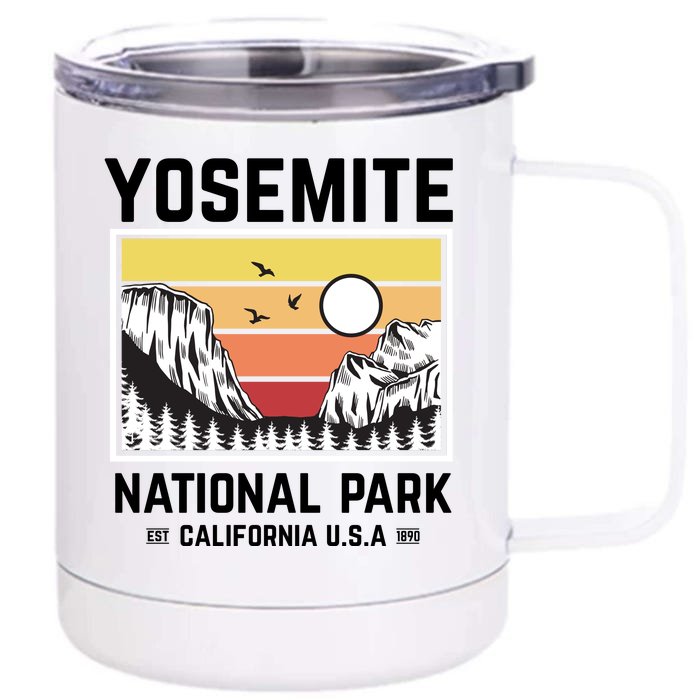 Vintage Yosemite National Park Front & Back 12oz Stainless Steel Tumbler Cup