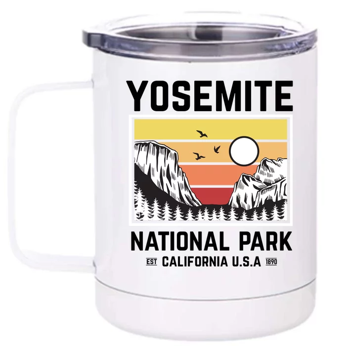 Vintage Yosemite National Park Front & Back 12oz Stainless Steel Tumbler Cup