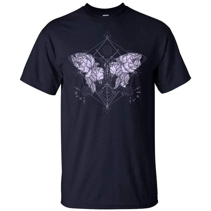 Vintage Zodiac Floral Moth Butterfly Tall T-Shirt