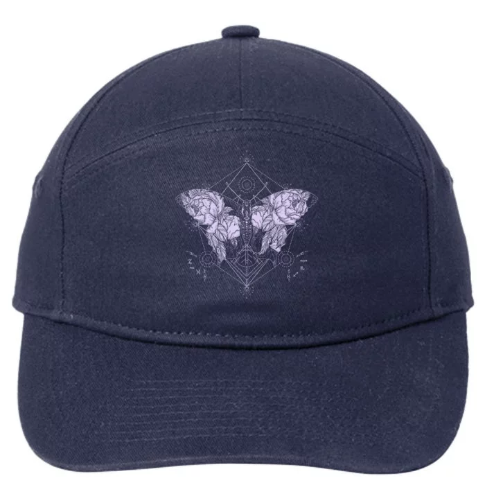 Vintage Zodiac Floral Moth Butterfly 7-Panel Snapback Hat