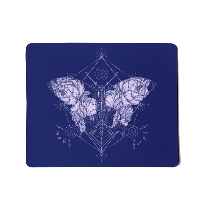 Vintage Zodiac Floral Moth Butterfly Mousepad