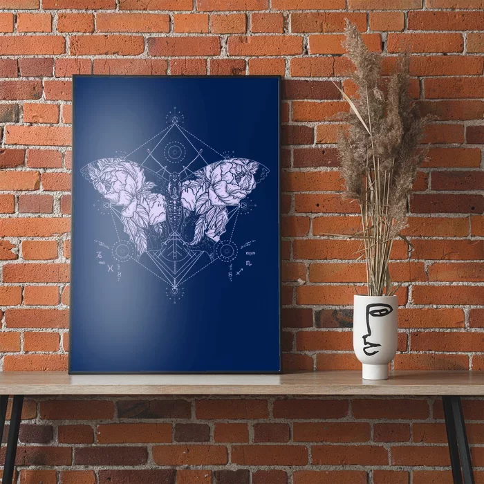 Vintage Zodiac Floral Moth Butterfly Poster