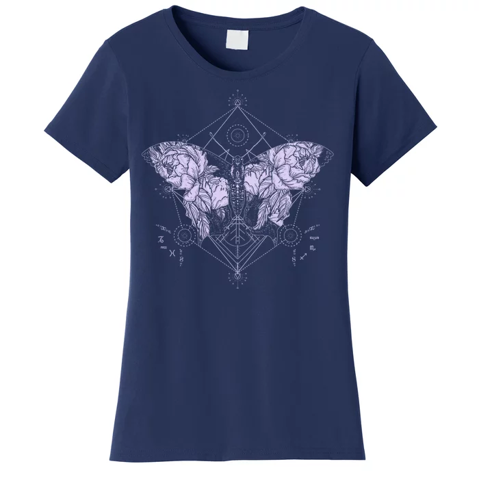 Vintage Zodiac Floral Moth Butterfly Women's T-Shirt