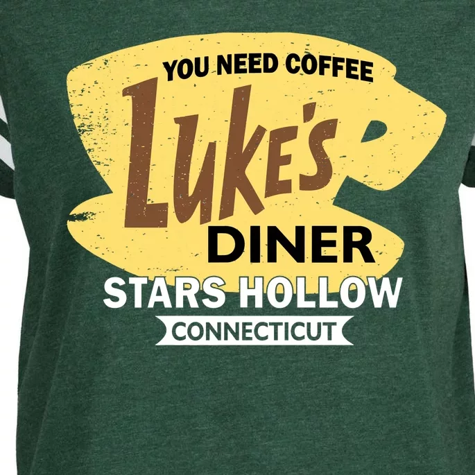 Vintge Luke's Diner Stars Hollow Connecticut Enza Ladies Jersey Football T-Shirt