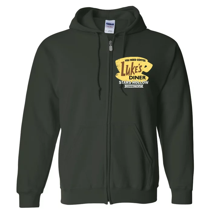 Vintge Luke's Diner Stars Hollow Connecticut Full Zip Hoodie