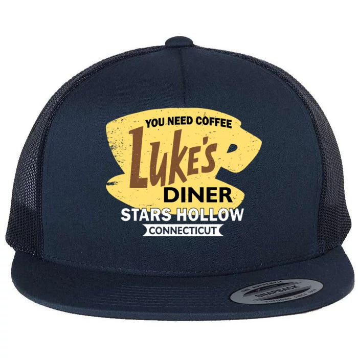 Vintge Luke's Diner Stars Hollow Connecticut Flat Bill Trucker Hat