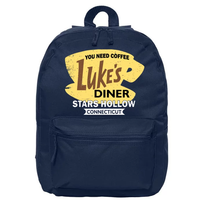 Vintge Luke's Diner Stars Hollow Connecticut 16 in Basic Backpack