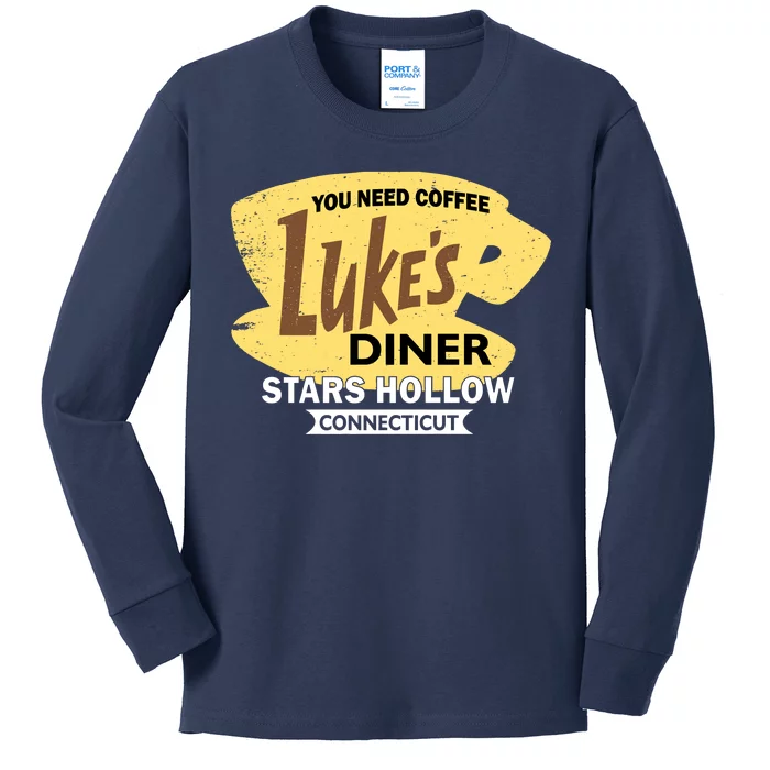 Vintge Luke's Diner Stars Hollow Connecticut Kids Long Sleeve Shirt