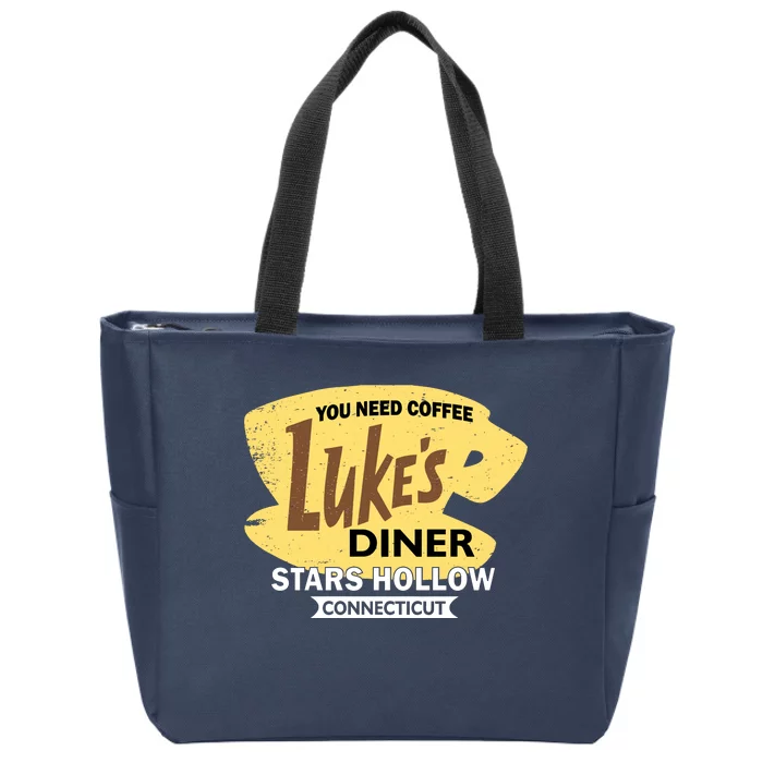 Vintge Luke's Diner Stars Hollow Connecticut Zip Tote Bag