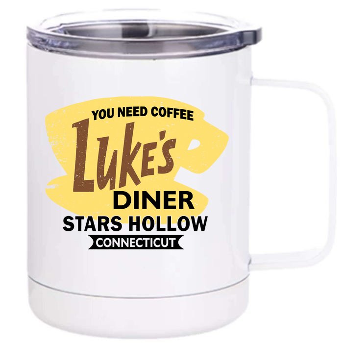 Vintge Luke's Diner Stars Hollow Connecticut Front & Back 12oz Stainless Steel Tumbler Cup