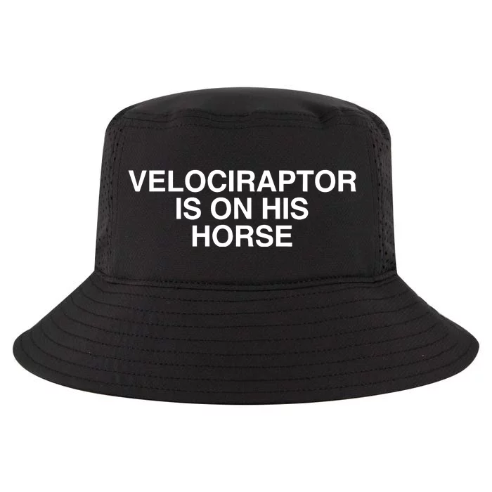 Velociraptor Is On His Horse Cool Comfort Performance Bucket Hat