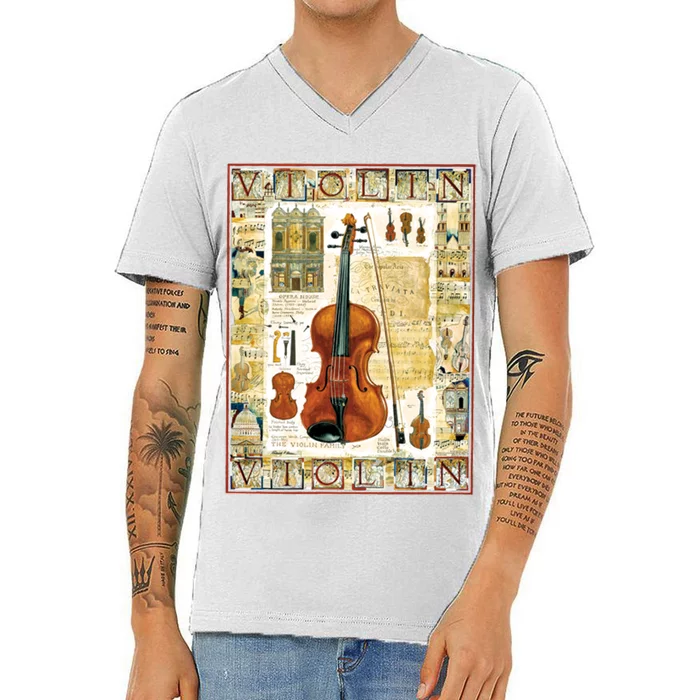 Violin V-Neck T-Shirt