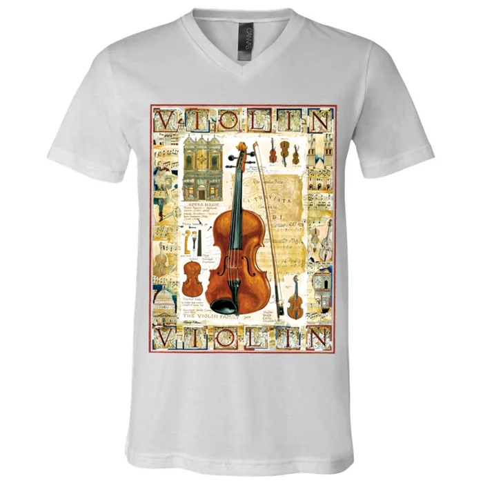 Violin V-Neck T-Shirt