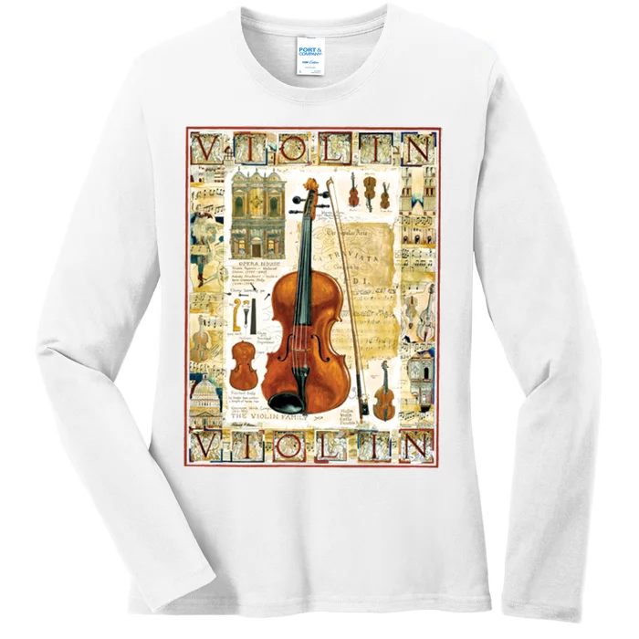 Violin Ladies Long Sleeve Shirt