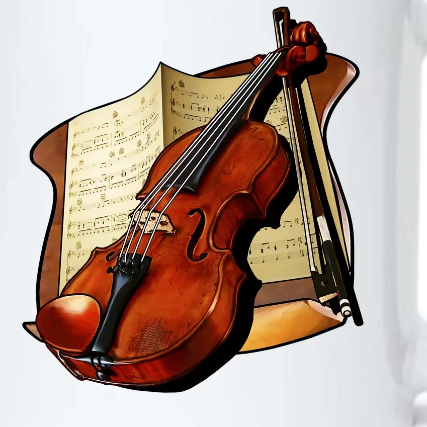 Violin and Sheet Music Black Color Changing Mug