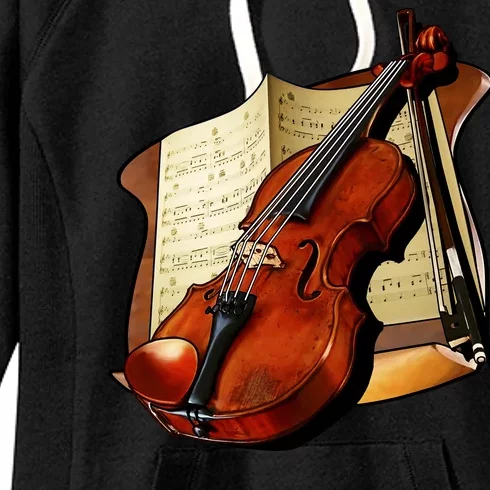 Violin and Sheet Music Women's Fleece Hoodie