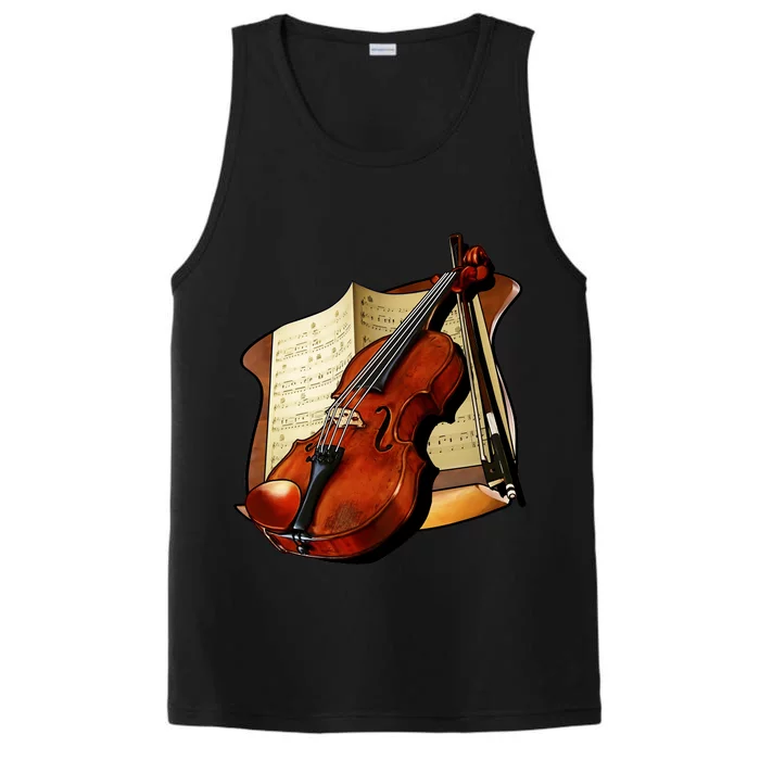 Violin and Sheet Music Performance Tank