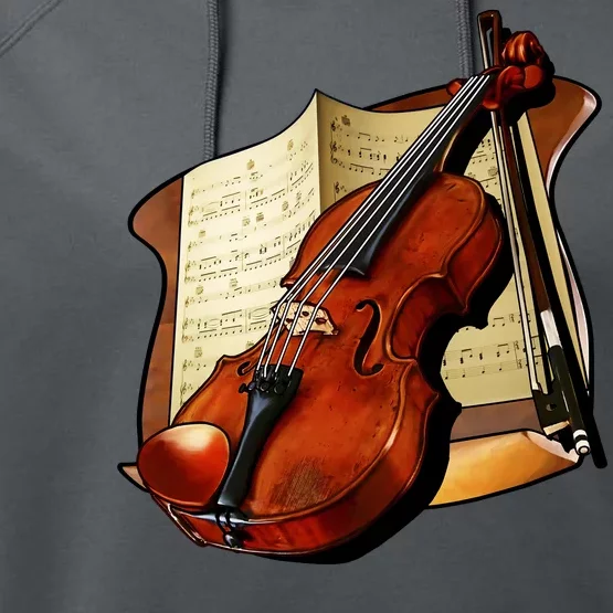 Violin and Sheet Music Performance Fleece Hoodie