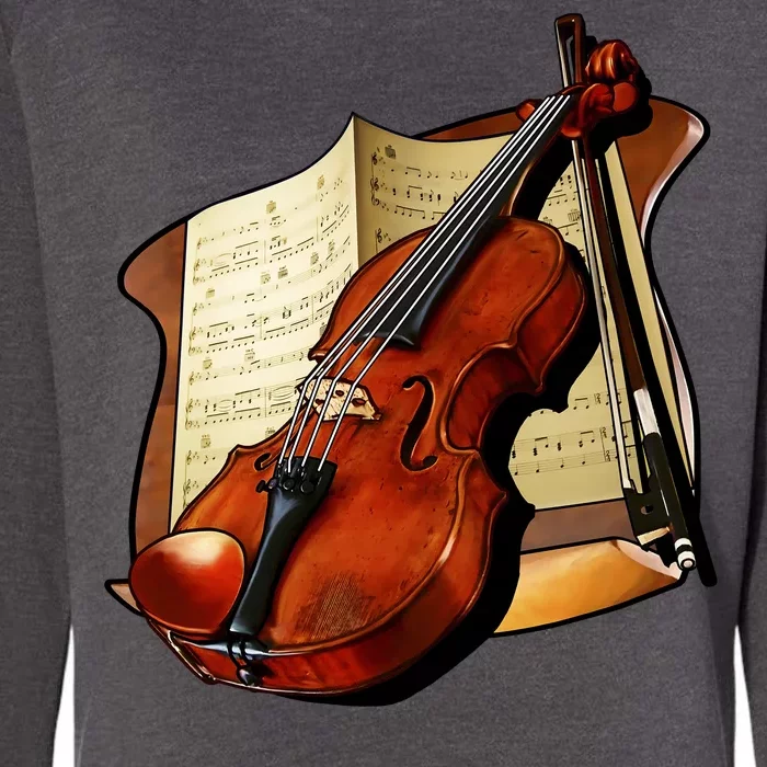 Violin and Sheet Music Womens California Wash Sweatshirt