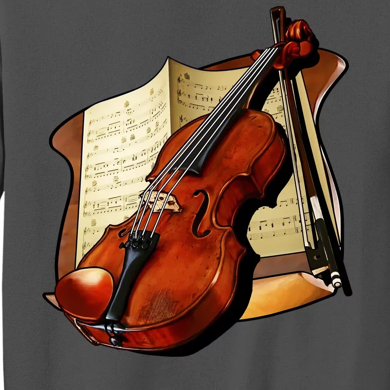 Violin and Sheet Music Tall Sweatshirt