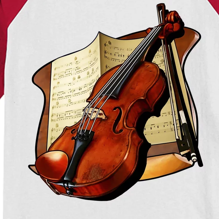 Violin and Sheet Music Kids Colorblock Raglan Jersey