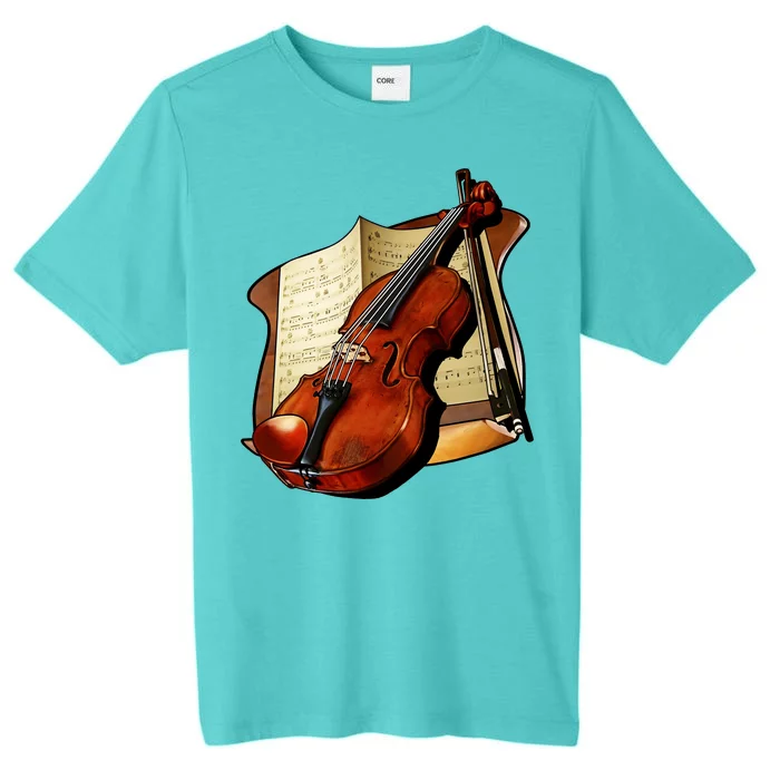 Violin and Sheet Music ChromaSoft Performance T-Shirt