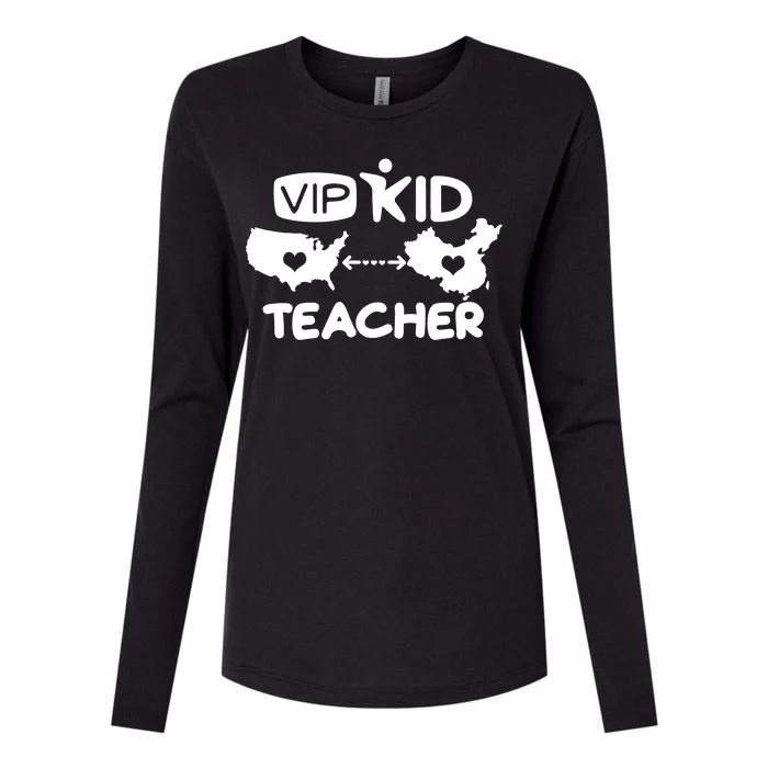 VIP Kid Teacher International Online Learning Womens Cotton Relaxed Long Sleeve T-Shirt