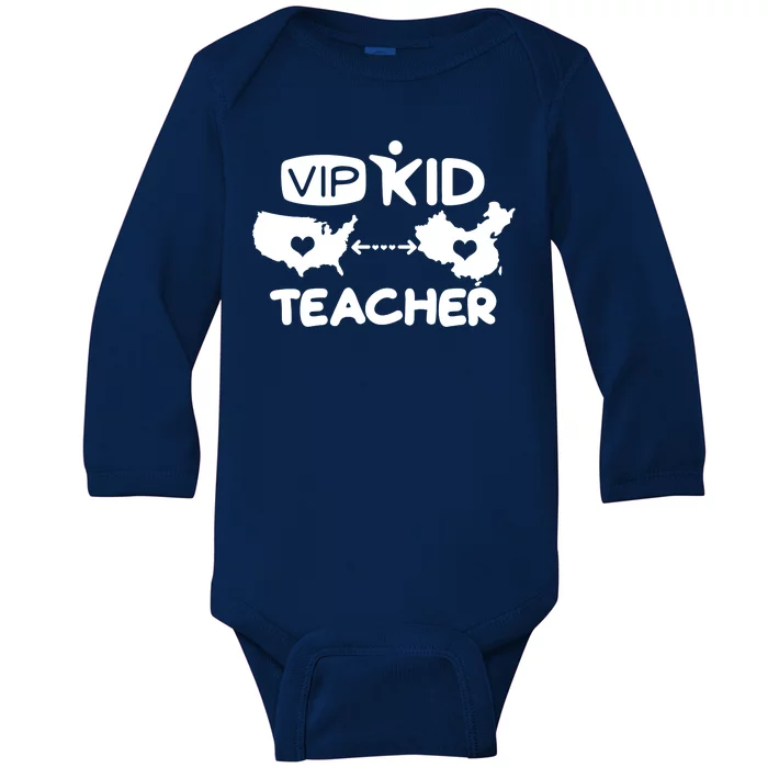 VIP Kid Teacher International Online Learning Baby Long Sleeve Bodysuit