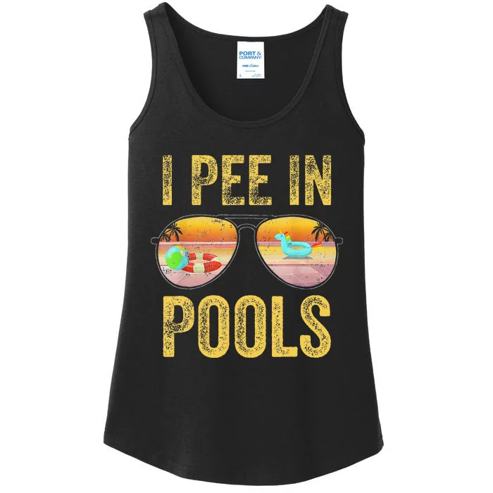 Vintage I Pee In Pools Funny Ladies Essential Tank