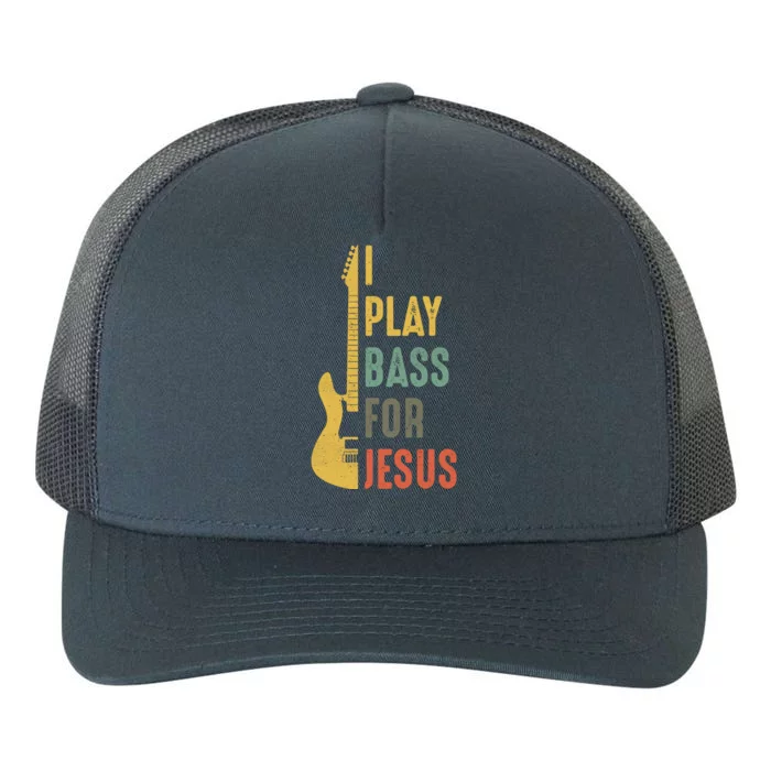 Vintage I Play Bass For Jesus Guitar Lover Gift Yupoong Adult 5-Panel Trucker Hat