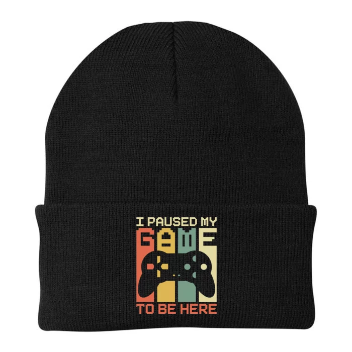 Vintage I Paused My Game T Knit Cap Winter Beanie