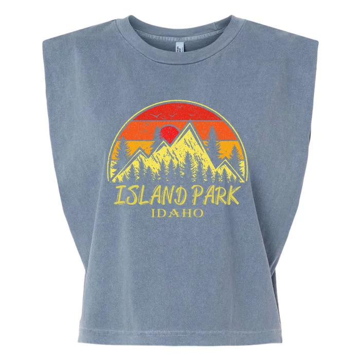 Vintage Island Park Idaho Id Mountains Hike Hiking Souvenir Garment-Dyed Women's Muscle Tee