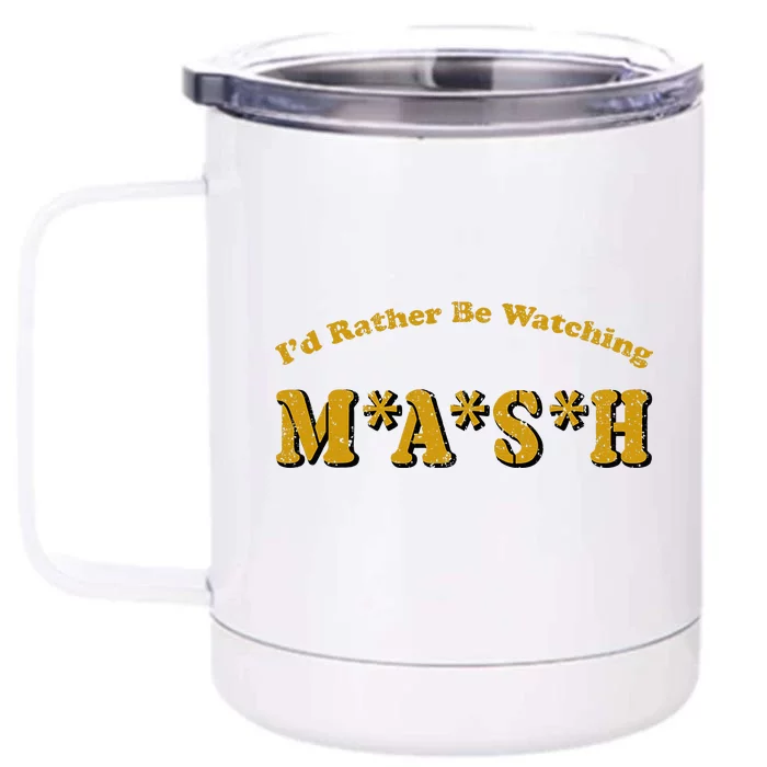 Vintage Id Rather Be Watching Front & Back 12oz Stainless Steel Tumbler Cup