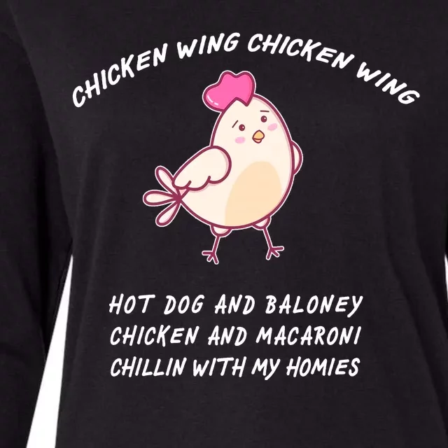 Viral Chicken Wing Chicken Wing Hot Dog & Bologna Song Womens Cotton Relaxed Long Sleeve T-Shirt