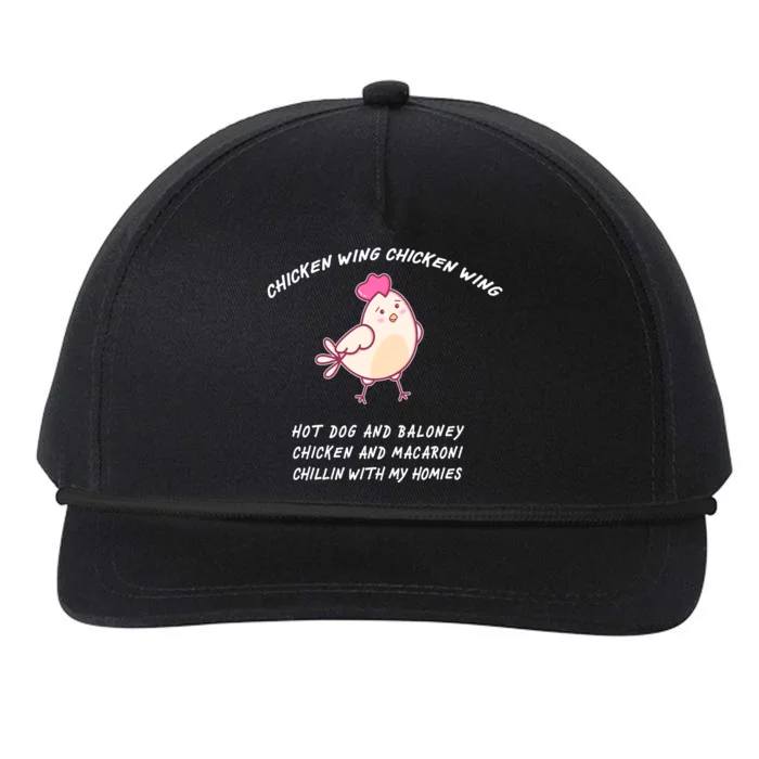 Viral Chicken Wing Chicken Wing Hot Dog & Bologna Song Snapback Five-Panel Rope Hat