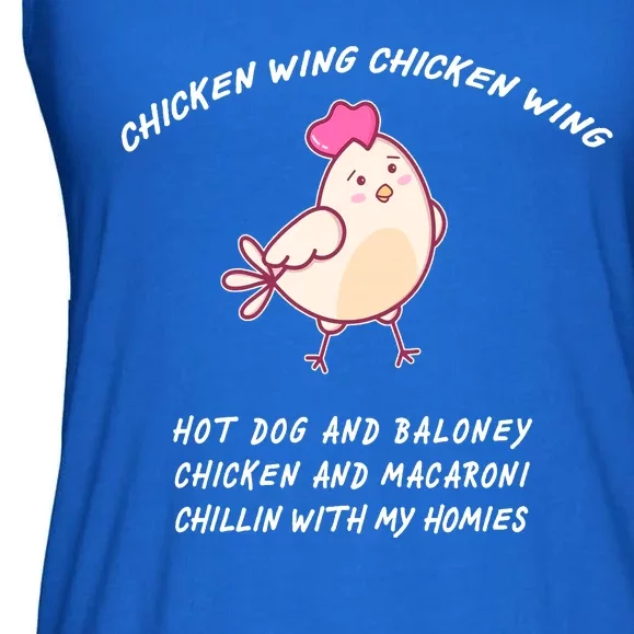 Viral Chicken Wing Chicken Wing Hot Dog & Bologna Song Ladies Essential Flowy Tank