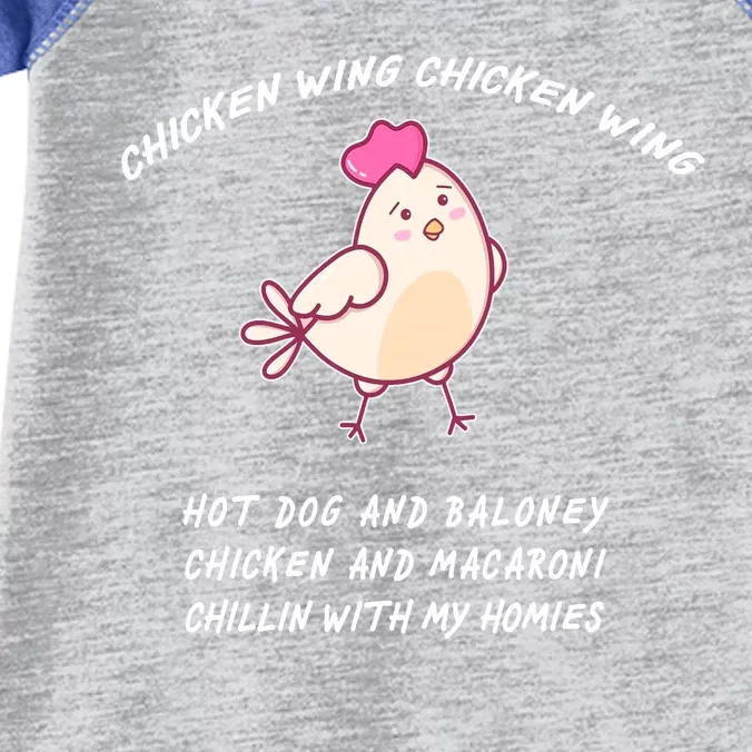 Viral Chicken Wing Chicken Wing Hot Dog & Bologna Song Infant Baby Jersey Bodysuit