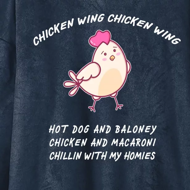 Viral Chicken Wing Chicken Wing Hot Dog & Bologna Song Hooded Wearable Blanket