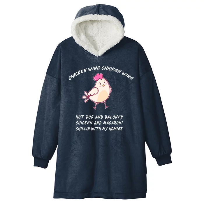 Viral Chicken Wing Chicken Wing Hot Dog & Bologna Song Hooded Wearable Blanket