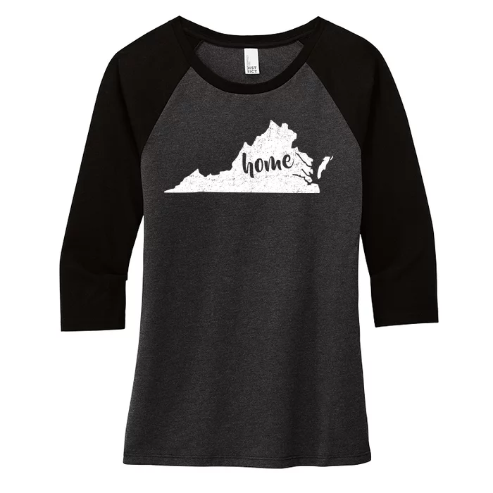 Virginia Home State Women's Tri-Blend 3/4-Sleeve Raglan Shirt