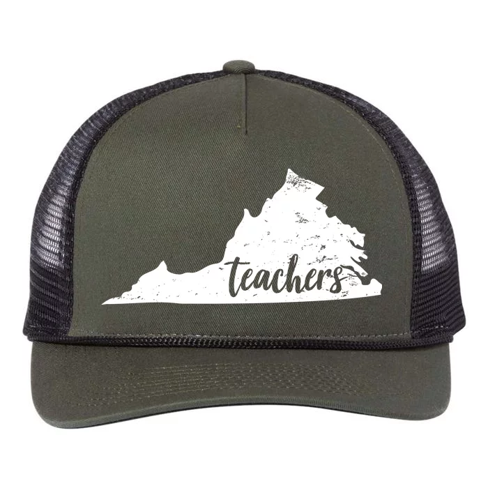 Virginia Teacher Vintage Red For Ed Retro Rope Trucker Hat Cap