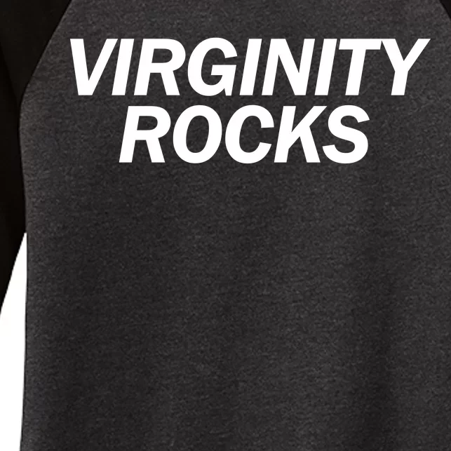 Virginity Rocks Women's Tri-Blend 3/4-Sleeve Raglan Shirt