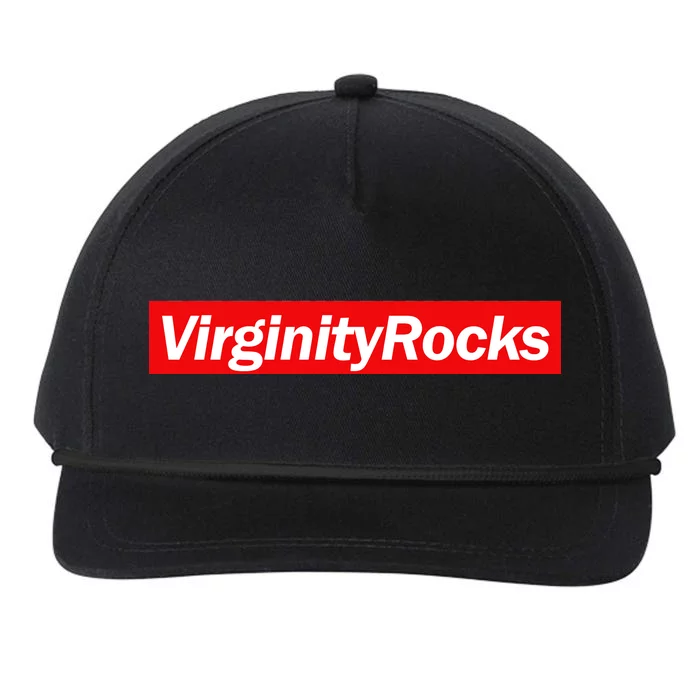 Virginity Rocks Box Logo Snapback Five-Panel Rope Hat